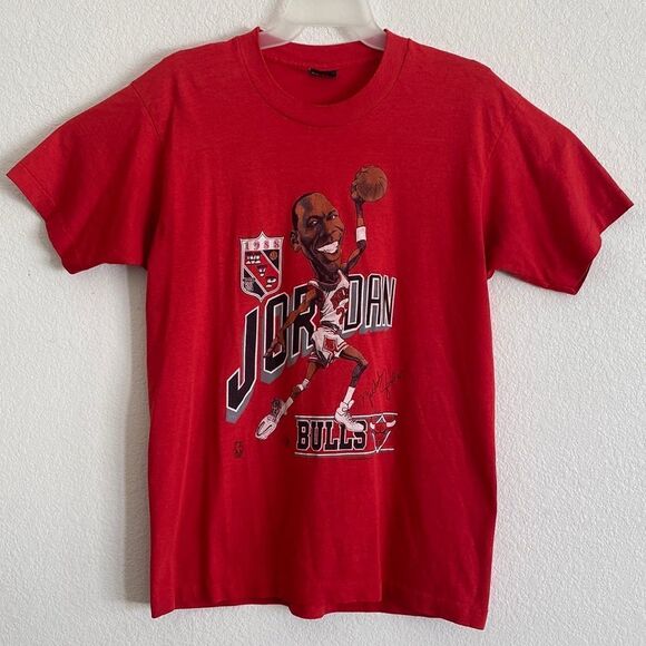 SCREEN STARS BEST Chicago Bulls Jordan 1988 MVP Red T Shirt Size L - Picture 1 of 5